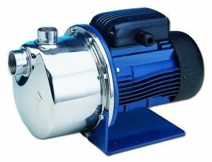 Pompa centrifuga per acqua blu e argento.
