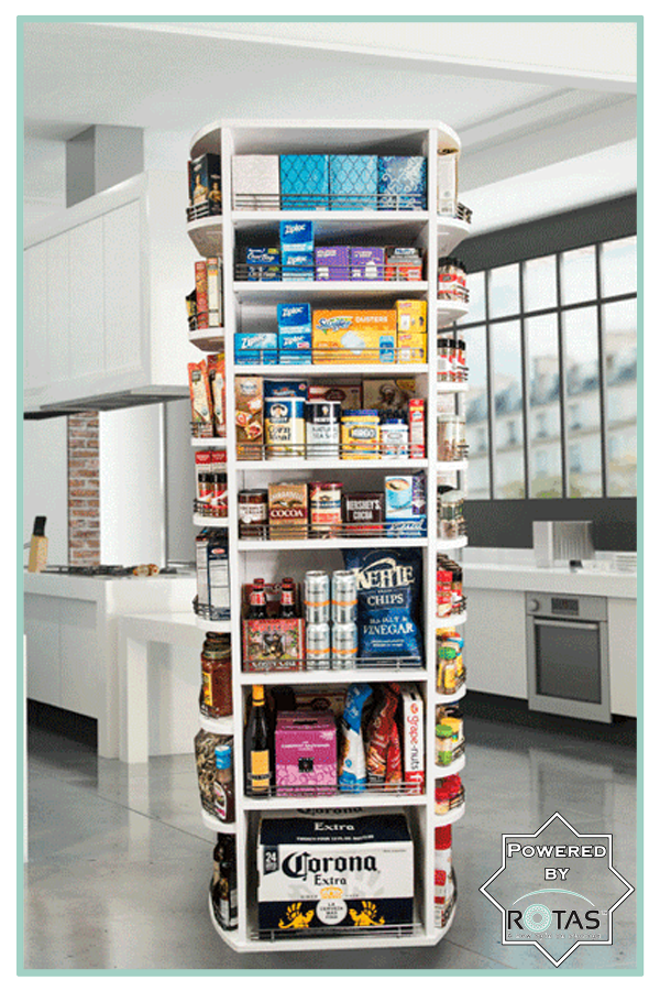 A pantry filled with lots of food and drinks in a kitchen.