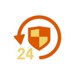A 24 hour shield icon