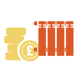 A money and radiator icon
