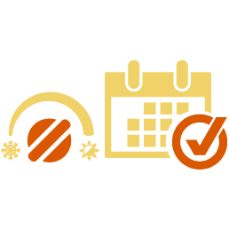 A heating control and calendar icon A heating control and calendar icon