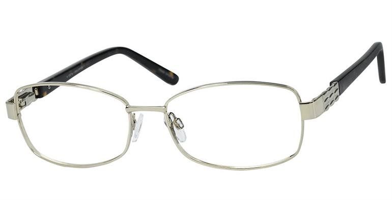 A-132 Silver glasses frames with black temples