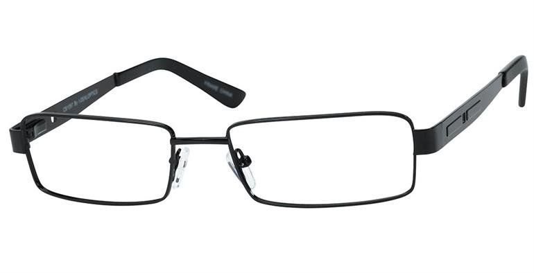 CB 1097 Thin black glasses frame with rectangular lenses