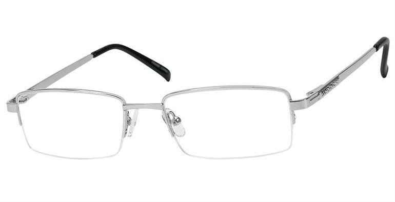 CB 1108 Thin light silver glasses frame covering the top of rectangular lenses