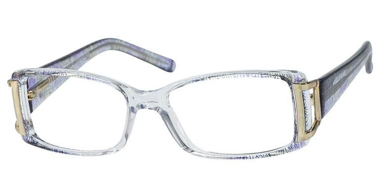 Alice - Clear glasses frame with a unique pattern and stylish silver hinges