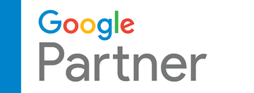 Google Partner logo with blue, red, yellow, and green Google branding and gray 