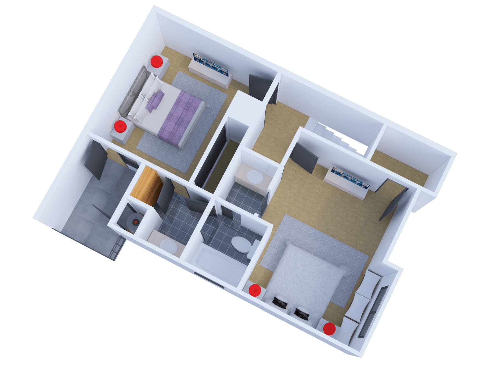 2 bedroom 1.5 bathroom floor plan