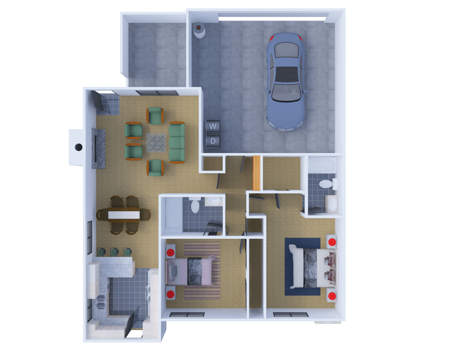 2 bedroom 2 bath floor plan