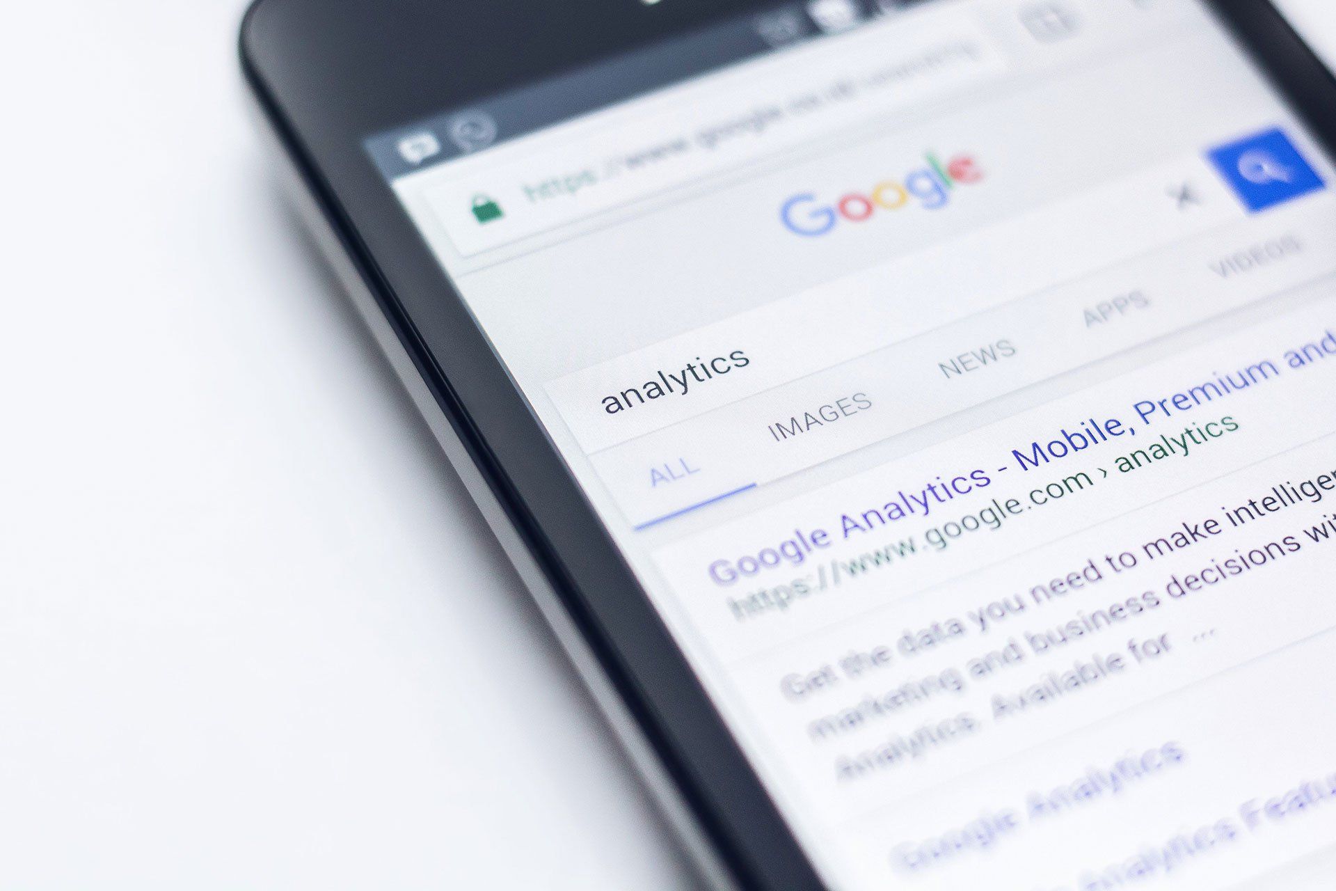 Google search results for analytics