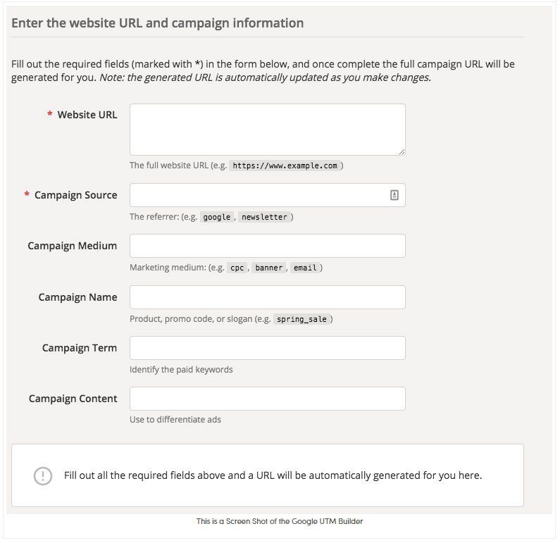 Google UTM Link URL Campaign Builder as used by Mawazo Marketing for tracking