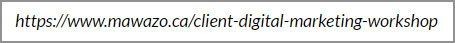 Link example without UTM tag from Mawazo Marketing