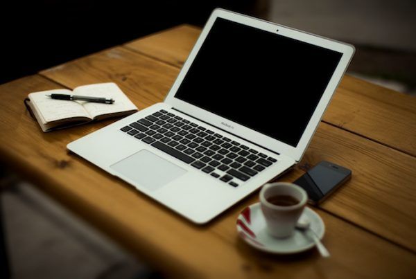 laptop on a desk