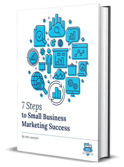 A book titled 7 steps to small business marketing success