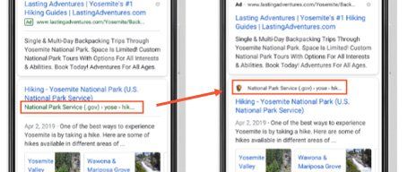Illustration showing how Google updated the way they show links