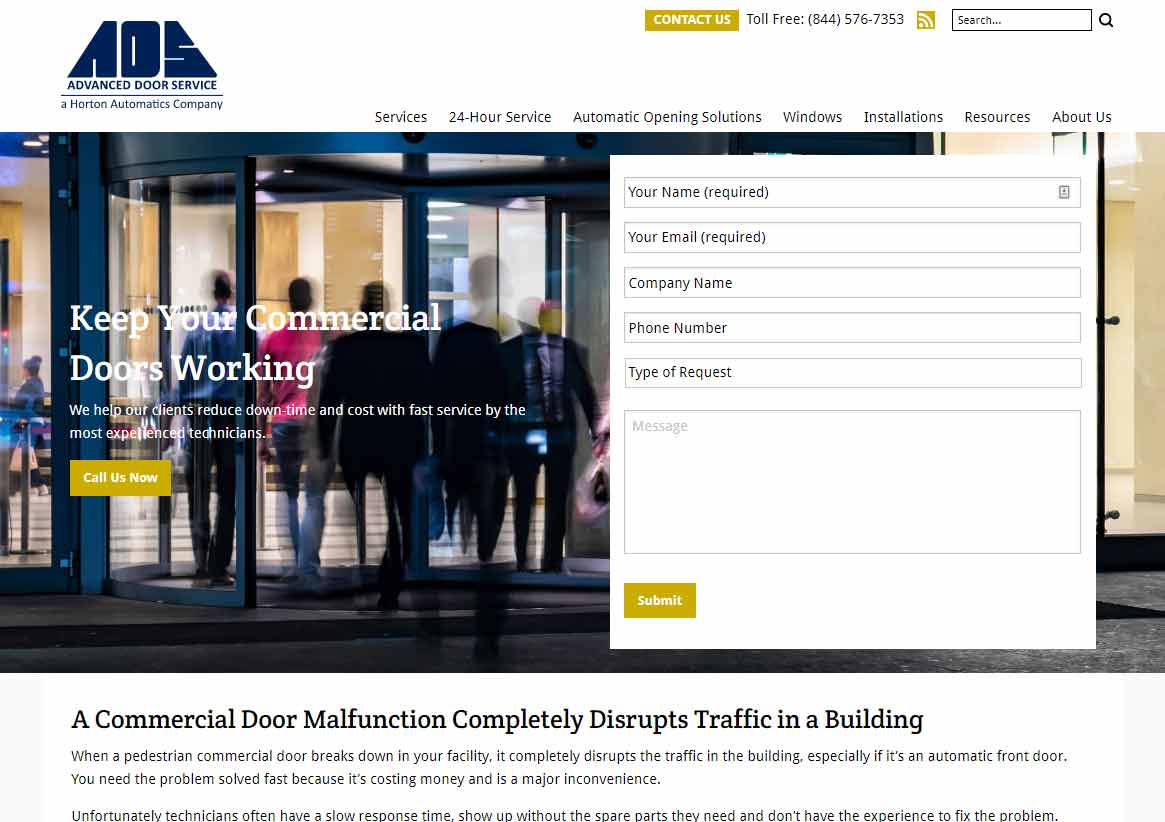 Advanced Door Service has identified goal as form fill