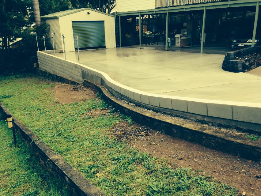 Retaining Walls At The Garage — Masonry Construction in Sunshine Coast, QLD
