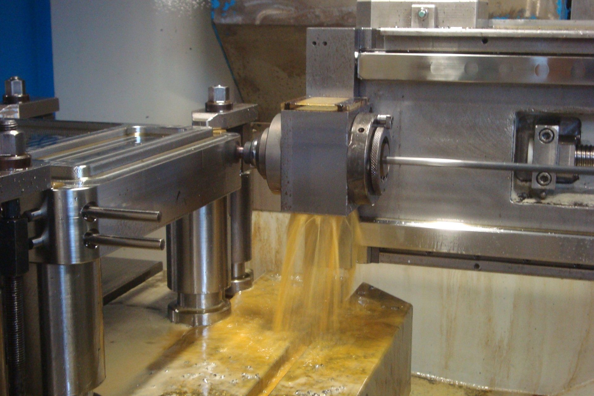 A machine is being used to make a piece of wood.