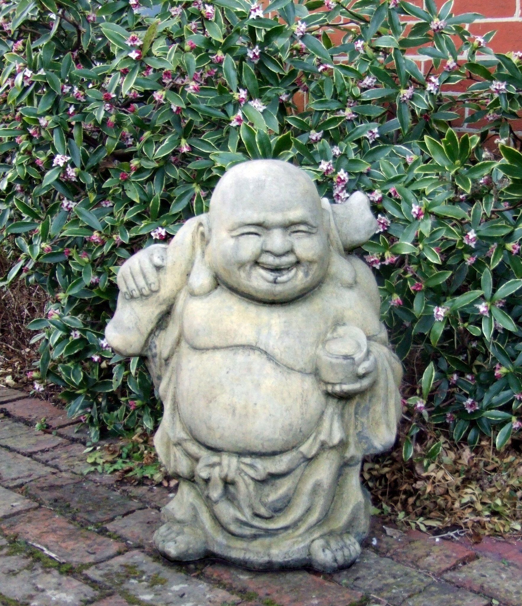 large travelling buddha stone garden statue