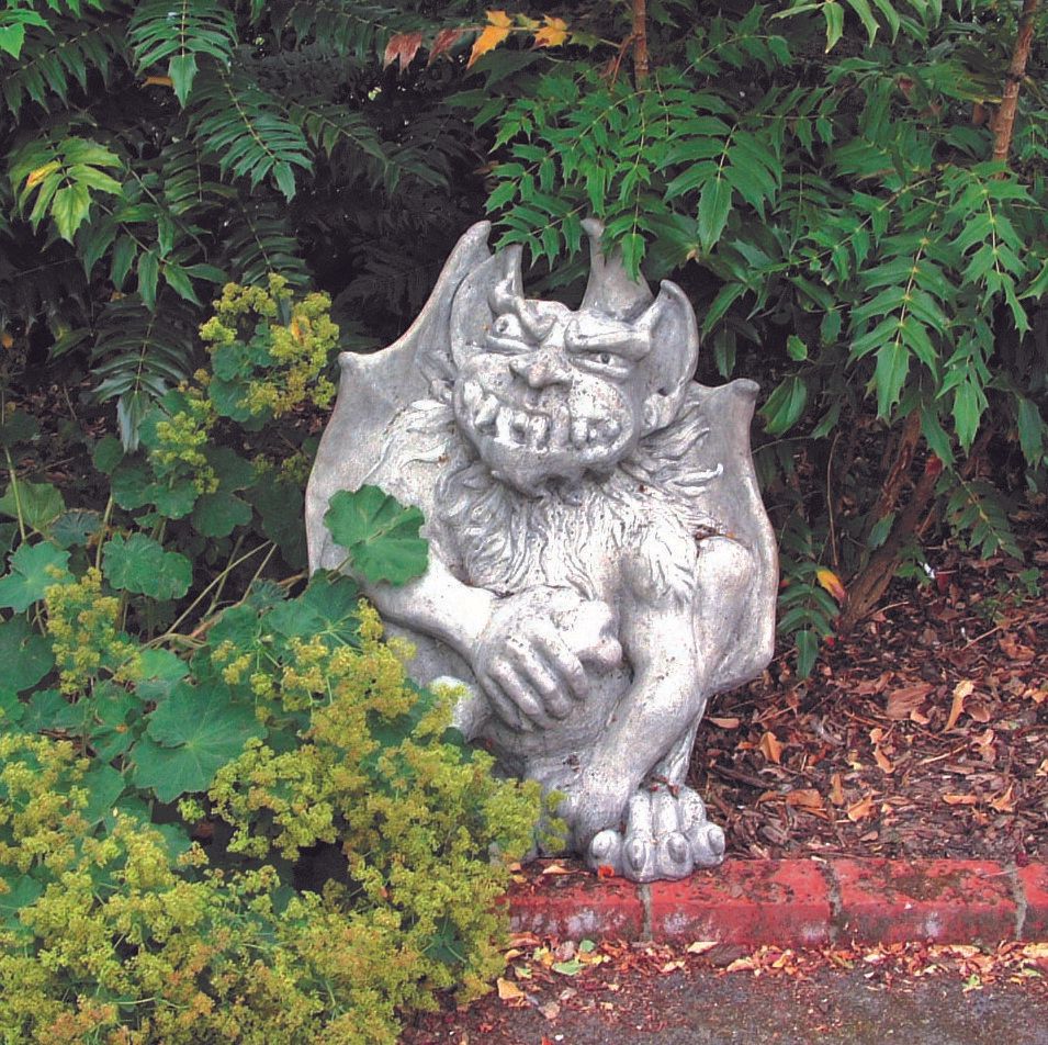 large troll stone garden statue