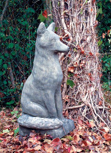 stone garden statue large fox