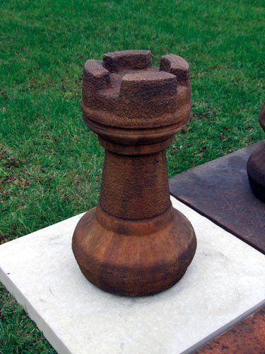 stone garden statue chess piece finials
