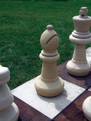 stone garden statue bishop sandstone chess