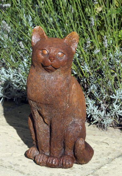 stone garden statue kitty cat