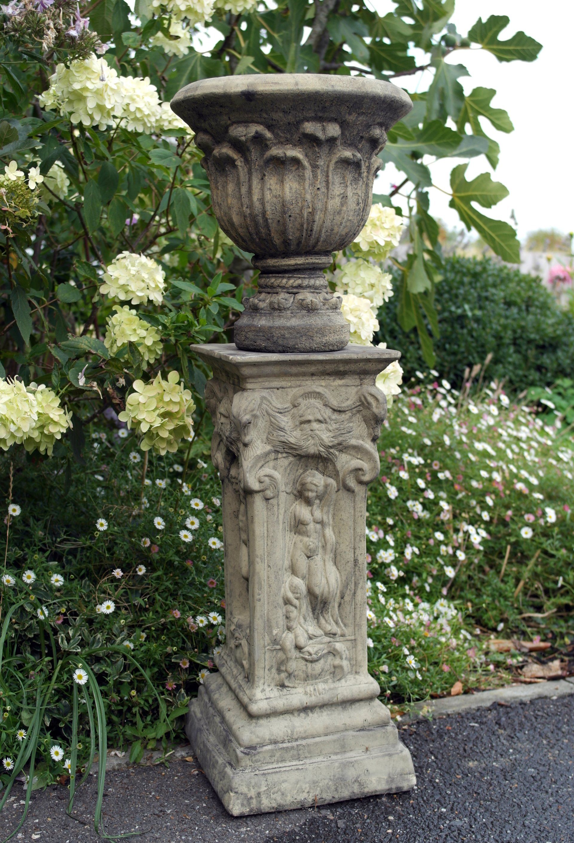 plinth stone garden statue