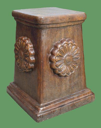 stone garden statue rose plinth