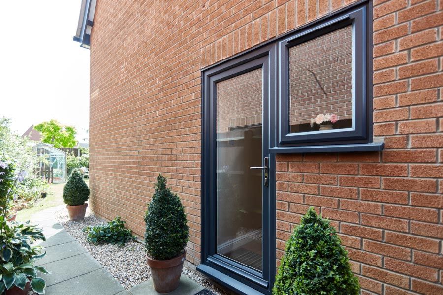 Anthracite Grey PVC back doors Devon