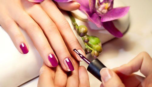 One of our expert nail treatments at our salon in Thame