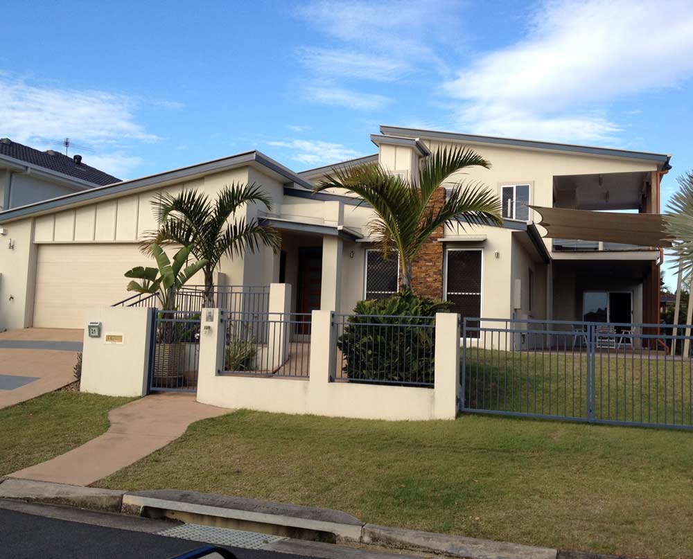 modern home with fence