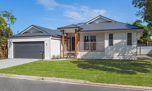 custom built weatherboard home