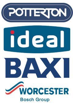 potterton, ideal, baxi and worcester brand logos