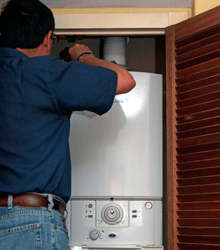 Working on a boiler