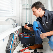 Plumber at work