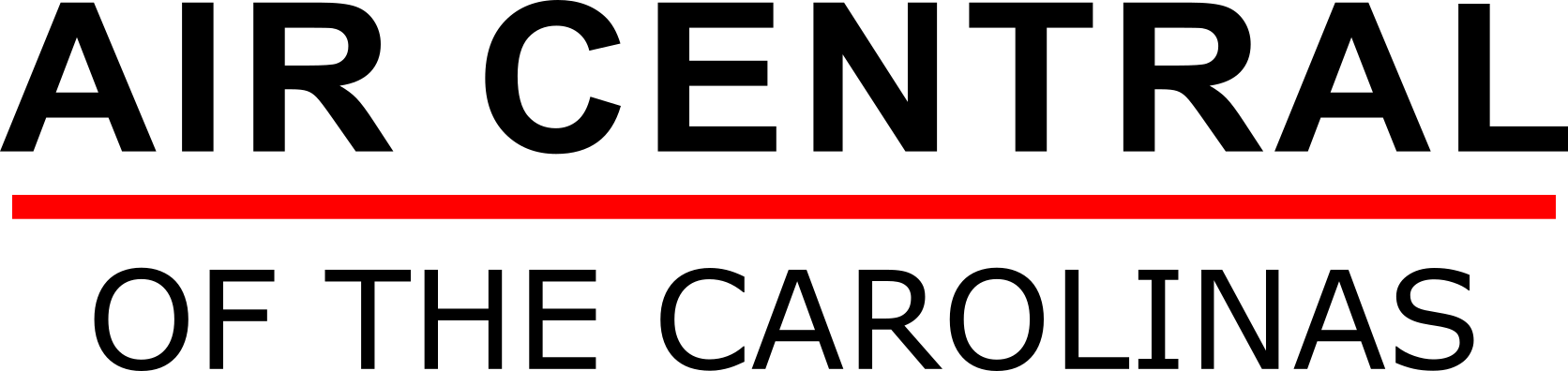Air Central of the Carolinas logo, black text over a red underline.