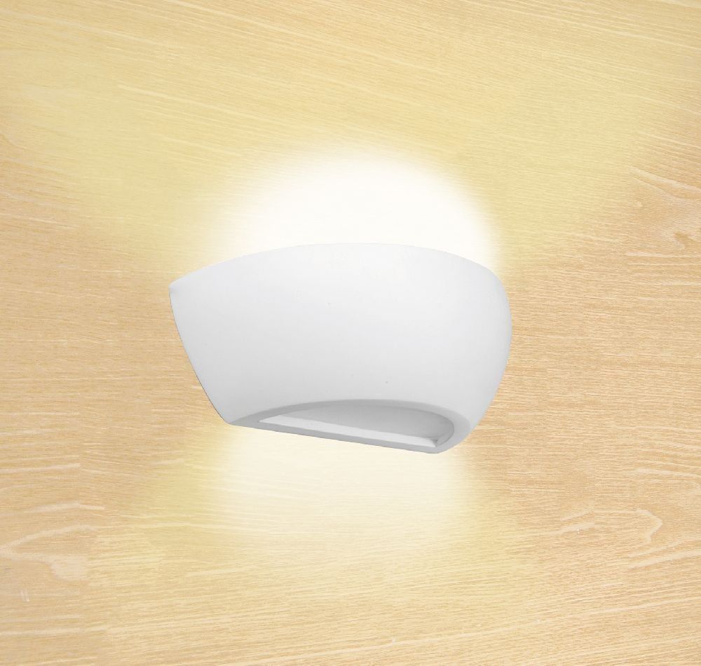 luce da incasso per parete realizzata in gesso