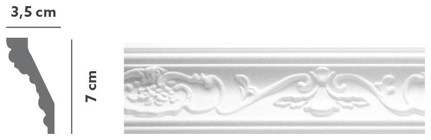 cornice decorativa in polistirene per soffitti e pareti
