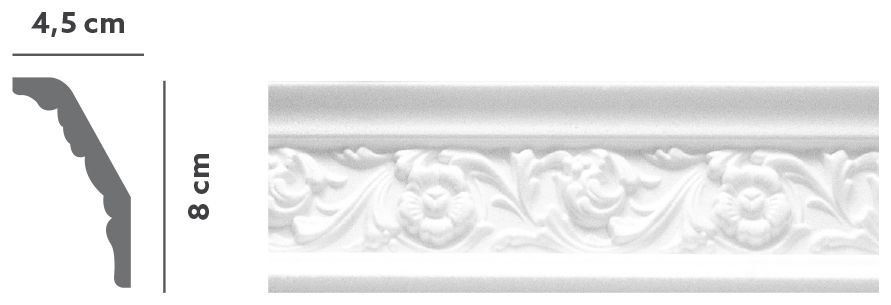 elemento decorativo in polistirene