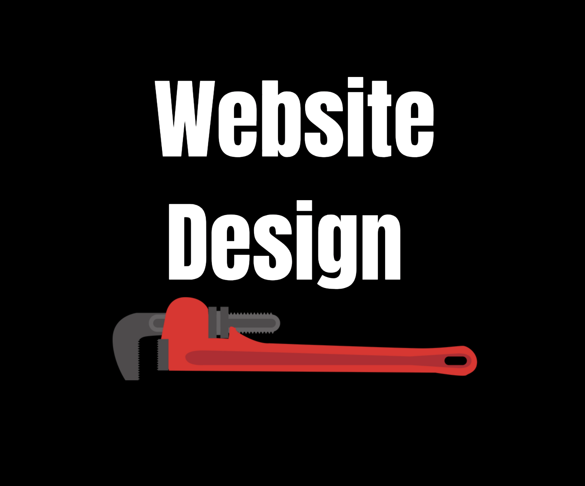 A black background with the words `` website design '' and a red wrench.