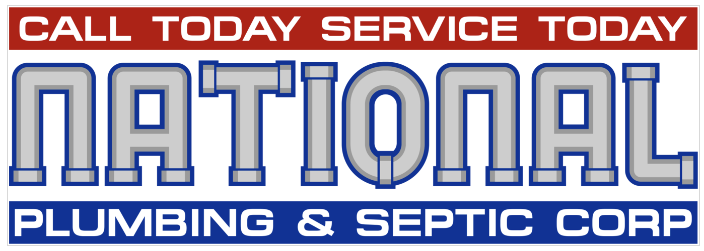 A national plumbing and septic corp logo that says call today service today