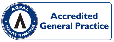 AGPAL Accredited General Practice logo in blue and white with circular seal and text
