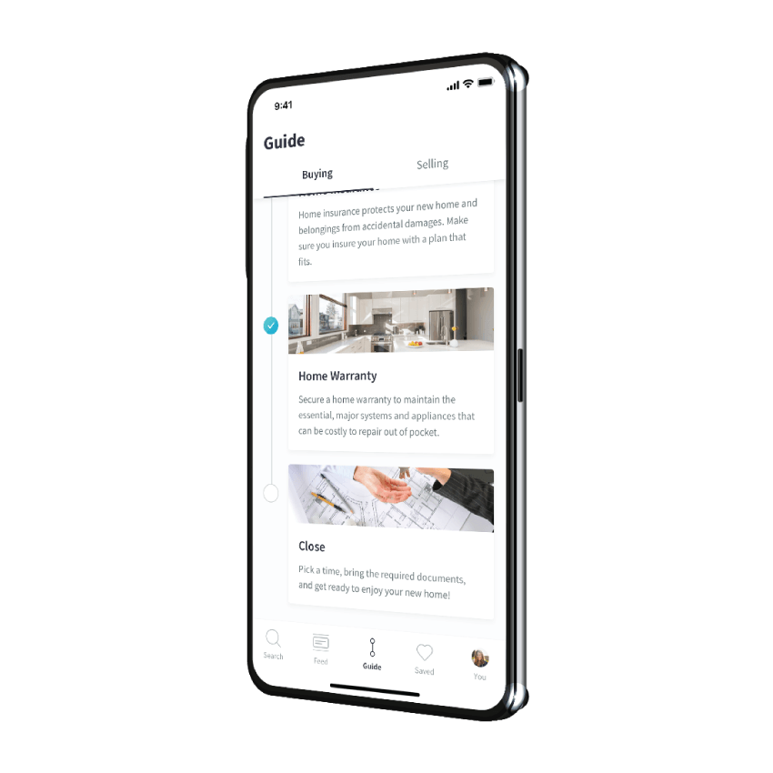 A smart phone with a home warranty app on it.