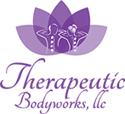 The logo for therapeutic bodyworks llc is a purple lotus flower.