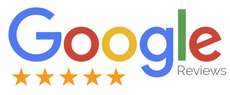 the google reviews logo has five stars on it