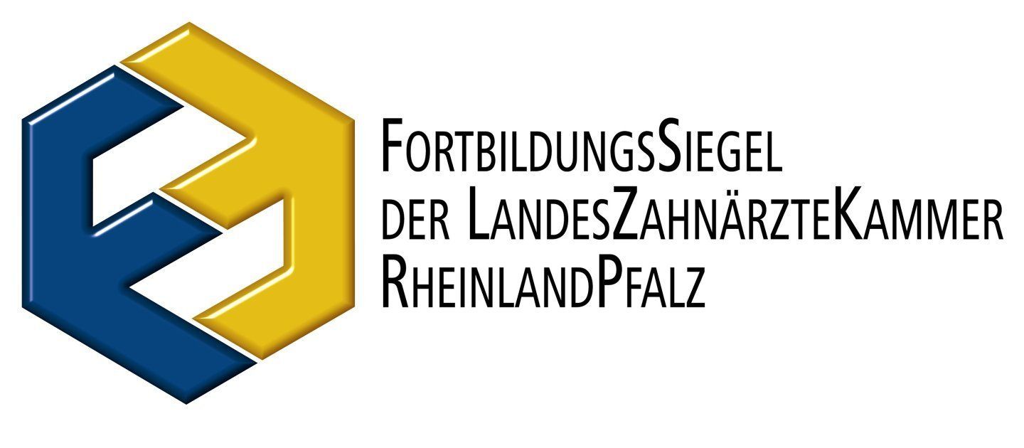 The logo for fortbildungssiegel der landeszahnarztekammer rheinlandpfalz
