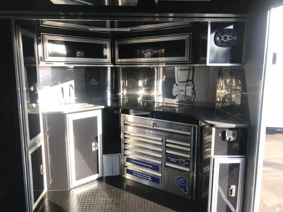 Toy Haulers Hair Make Up & Wardrobe Trailers — Custom Trailer Interiors Sink Counters in Anaheim, CA