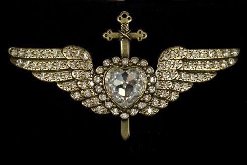 Fibbia cuore con le ali