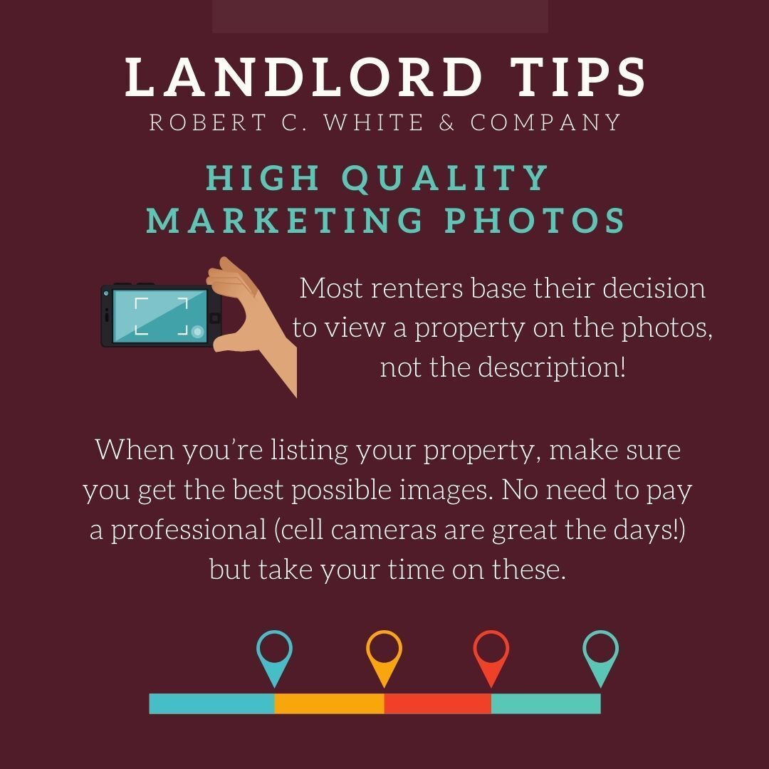 A poster that says landlord tips high quality marketing photos